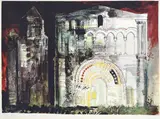 St simon-de-pelouaille, charente by John Piper, Screenprint in colours, sold Aug 2022