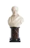 A carved marble bust of frederick dawes danvers by Matthew Noble, sculpture, sold Aug 2022