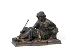 A part gilded bronze figure 'cléopâtre mourante' by Auguste Clésinger, BRONZE, sold Jun 2022