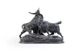 A large animalier bronze 'combat de taureaux romains' by Léon Mignon, BRONZE, sold Jun 2022