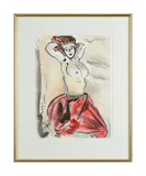 Female nude by Edward Piper, ink and gold, offered Jun 2022
