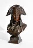 A bronze bust of the young napoleon bonaparte by Mile-louis Picault, BRONZE, sold May 2022