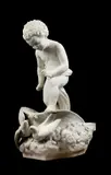 A carved marble figure 'il trionfo d'amore' by Francesco Gajarini, 1877, sculpture, offered May 2022