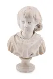 A marble bust of a boy, late 19th/early 20th century by Rizzardo Galli, sculpture, offered May 2022