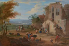 The procession of the easter ox by Mathys Schoevaerdts, oil, offered May 2022