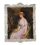 Portrait of bessie, 7th viscountess gort by Frank Moss Bennett, oil, sold May 2022