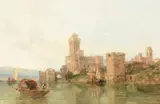 The castle of sirmione by George Clarkson Stanfield, 1863, oil, sold May 2022