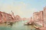 The grand canal with the church of san simeon piccolo by Alfred Pollentine, Oil on canvasSigned, sold May 2022