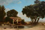 A spanish landscape with the pyrenees beynond by Édouard-Auguste Imer, Oil on canvas, sold May 2022