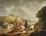 Sorting the catch by George Morland, oil, sold May 2022