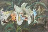 Fairies asleep in a flower head by John Anster Fitzgerald, oil, sold May 2022