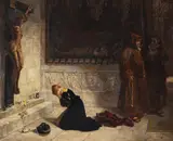 Lady at prayer by John Anster Fitzgerald, oil, sold May 2022