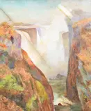 Victoria falls, rhodesia by Walter Follen Bishop, oil, offered May 2022