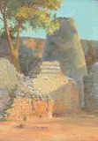 Ruins in rhodesia by Walter Follen Bishop, oil, sold May 2022