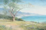 Shepherd and his flock in a coastal landscape by John MacWhirter, oil, sold May 2022