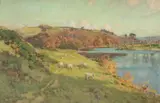 A golden afternoon, lune valley at halton by Lamorna Birch, 1897, oil, sold May 2022