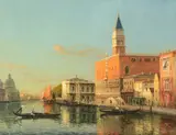 The doge's palace and campanile by Antoine Bouvard, oil, sold May 2022