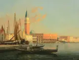 The doge's palace and campanile by Antoine Bouvard, Oil on canvasSigned, sold May 2022