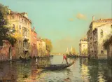 Off the grand canal; rio priuli by Antoine Bouvard, oil, sold May 2022
