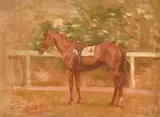 Racehorse by Charles Church, oil, offered May 2022