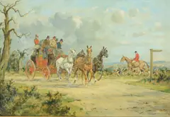 A mailcoach by George Wright, oil, offered May 2022