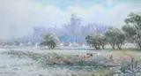 View of Windsor Castle by Charles Rowley, watercolour and bodycolour, sold Apr 2023