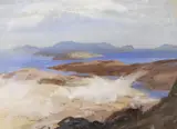 Vulcan's Isle, Sicily by Cecil Arthur Hunt, watercolour, sold Apr 2023