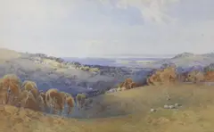 Sheep on the Sussex Downs by Frederick Tucker, watercolour, offered Apr 2023