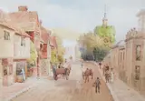 Cliffe Bridge, Lewes by Clem Lambert, watercolour, sold Apr 2023