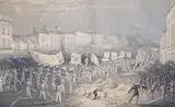The Procession of the Lewes Bonfire Boys, 1853 by Thomas Henwood, lithograph, sold Apr 2023