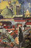 View of Florence, 75 x 50cm by Yvonne Barlow, oil on canvas, sold Mar 2023
