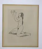 Naked Girl on Grass by Eric Gill, engraving, sold Mar 2023