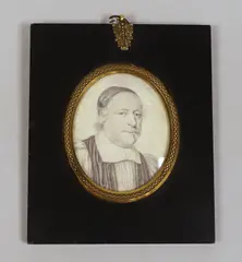 Portrait miniature on vellum by David Loggan, oil, sold Mar 2023