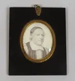 Portrait miniature on vellum by David Loggan, oil, sold Mar 2023