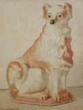 China Dog 1978 by Bryan Senior, acrylic on paper, offered Mar 2023