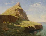 Coastal headland by Paul Smyth, oil on canvas, sold Mar 2023