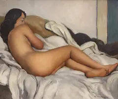 Siesta by Maurice Ehlinger, oil on canvas, sold Mar 2023