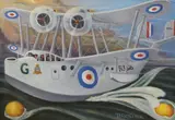 Flying Boat by Terry Clarke, oil on board, sold Mar 2023