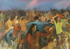 Dancers at a festival by Cyril Mount, oil on canvas, sold Mar 2023