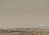 Spanish landscape, Saragossa by Martin Hardie, 1927, watercolour, sold Mar 2023