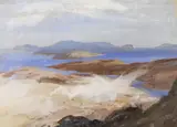 Vulcan's Isle, Sicily by Cecil Arthur Hunt, watercolour, sold Mar 2023