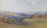 Sheep on the Sussex Downs by Frederick Tucker, watercolour, sold Mar 2023