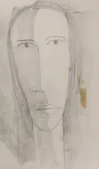 Head by Richard O'Neill, pencil on paper, sold Mar 2023