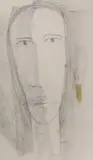 Head by Richard O'Neill, pencil on paper, sold Mar 2023