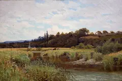 Summertime on the Llugwy, North Wales by Charles L. Saunders, oil on canvas, offered Mar 2023