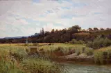 Summertime on the Llugwy, North Wales by Charles L. Saunders, oil on canvas, offered Mar 2023