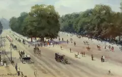 Untitled by George Hyde Pownall, oil on board, sold Mar 2023