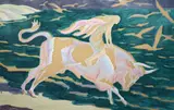 Europa and the bull by Gwendolin Raverat, pencil and oil on paper, sold Mar 2023