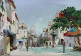 Place du Tertre, Paris' oil on canvas signed 44 x 64cm ***CONDITION REPORT*** Looks to be an early work by D'Oyly by Cecil Rochfort D'Oyly-John, oil on canvas, sold Mar 2023
