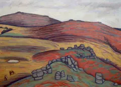 Grey day, Bone Hill, Dartmoor, 1973 by Bryan Senior, oil on canvas, offered Mar 2023